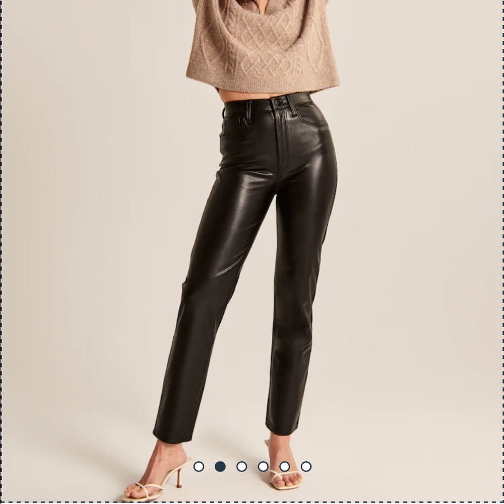 Abercrombie Vegan Leather Ankle Straight Pants